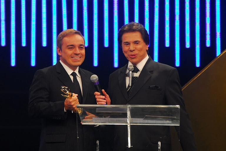 Silvio Santos e Gugu Liberato no Troféu Imprensa de 2008