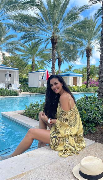Daniela Albuquerque em viagem às Bahamas